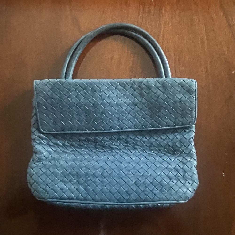 Bottega Vaneta Women’s Handbag 11x8, Sky Blue, Intrecciato Italian Leather